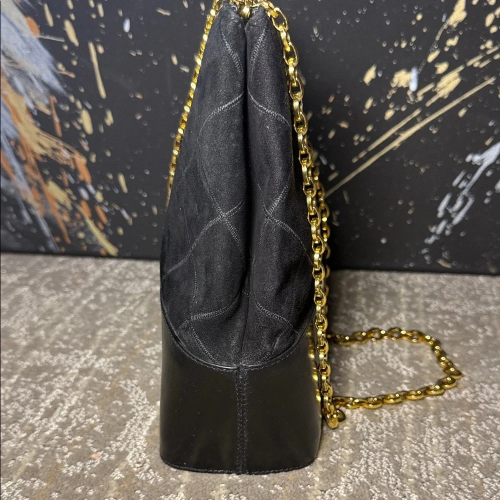 Salvatore Ferragamo Black and Gold Shoulder Bag - Picture 4 of 13